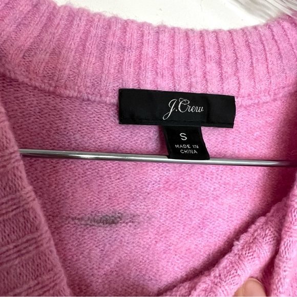 J. Crew women's Wool and Alpaca blend Crewneck Heather Rose/Pink Sweater Size Sm - Picture 5 of 13